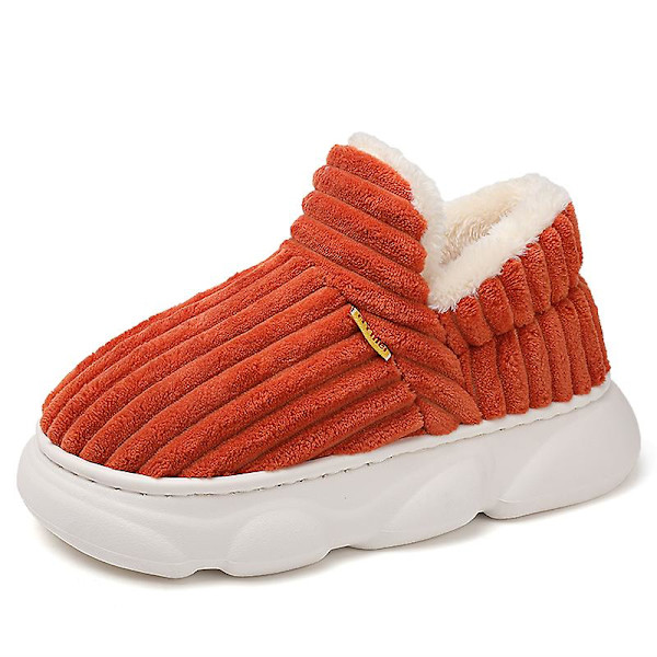 Herr bomullstofflor Vinter lätta husskor inomhus utomhus snöskor Z-3301 Orange 41