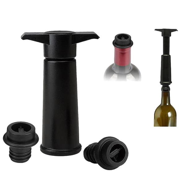 Wine Saver Vacuum Pump Sealer Preserver Set med 2 kapsyler luftflaskproppar null none