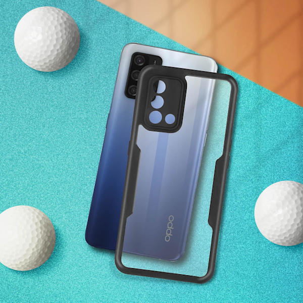 Case för Oppo A74 4G Plexiglas Bak och Polymer Front Black