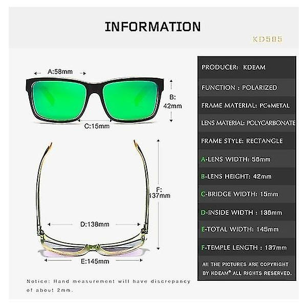 Kdeam Mirror Polarized Solglasögon Uv400 Resesolglasögon blue