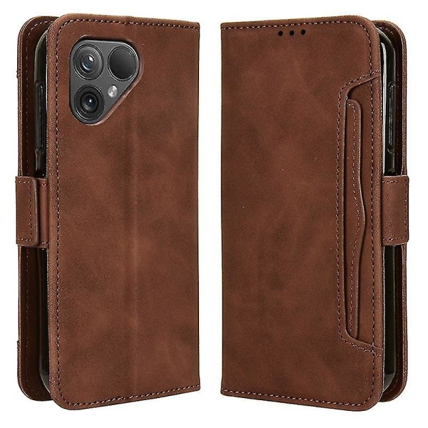 För Fairphone 5 Case anti-scratch Folio Flip Pu Läder cover Brown