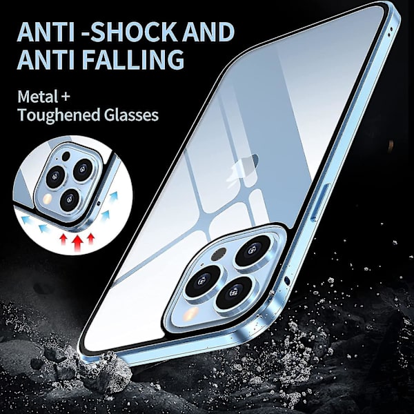 Magnetic Privacy Case Kompatibel Iphone 13 Pro Max/13 Pro/13/12 Pro Max/12, Anti Peeping Blue for iPhone 13