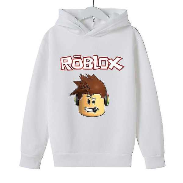 Roblox Game Print Hoodie Sweater Set Höst Vinter Långärmad Topp white 140cm