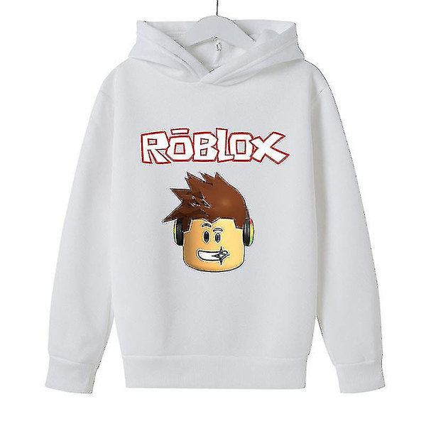 Roblox Game Print Hoodie Sweater Set Höst Vinter Långärmad Topp white 140cm