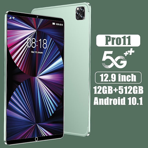 Pro11 12gbram + 512gbrom 12,9 tum Android OS 12.0 Green
