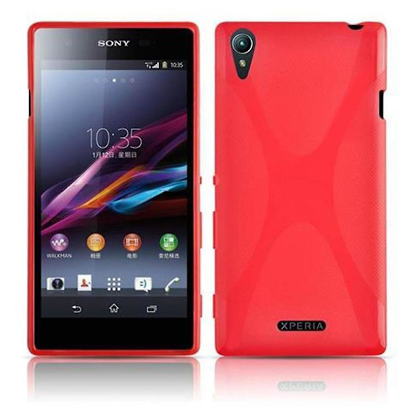 Sony Xperia T3 Hülle Handy Cover TPU- case - X-Line Design INFERNO RED Xperia T3