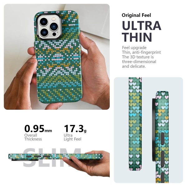 Textile Texture Matt Case för iPhone 15 Green