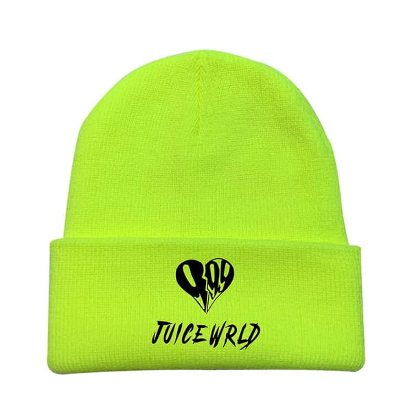 Juice Wrld Mössa Höst Vinter Ull Stickad Mössa Vit Stil 14