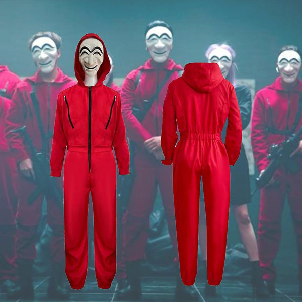 Money Heist Sedel House Cosplay Party Kostym Jumpsuit + Mask 3XL Jumpsuit