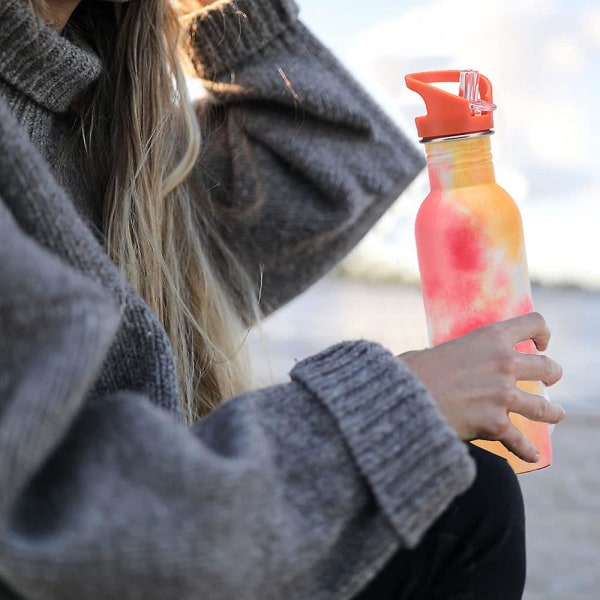 750ml Enkelsidig Rostfritt Stål Mugg Med Sugrör, Utomhus Sport Vattenflaska, Bärbar Vattenkopp style3