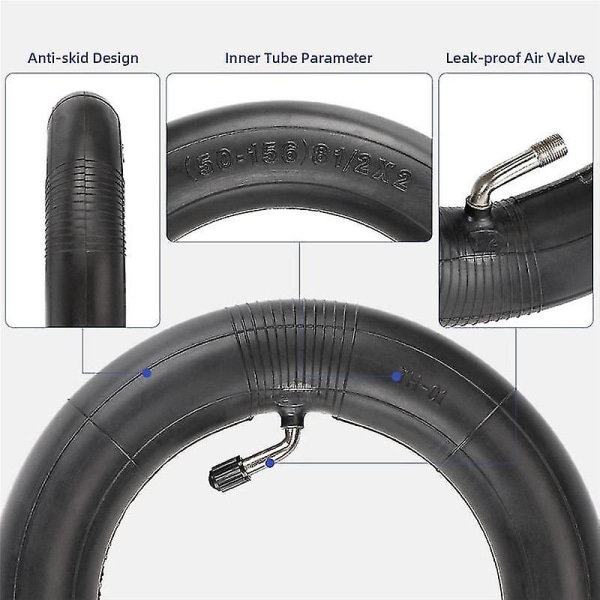 8,5 tum innerslang bakhjul böjd ventilstam 50/75-6,1 bakdäck 8 1/2 X2 för V2 M365 Pro 1s null none