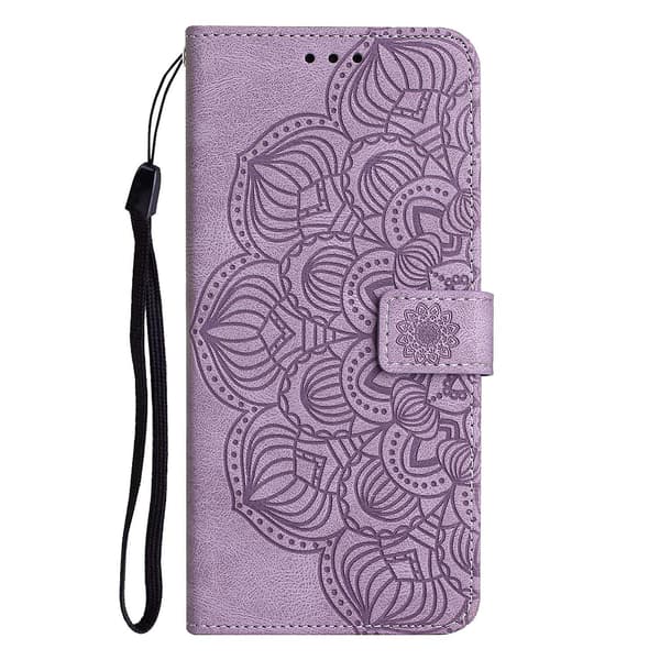 Mandala-präglat case till iPhone 15 Pro Purple