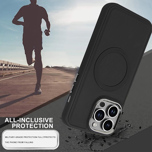 Skin Feeling Silikon Magsafe Case Kompatibel Iphone 14 Pro Max/14 Pro/14 Plus med magnetkort plånbokshållare Black iPhone 14 Plus
