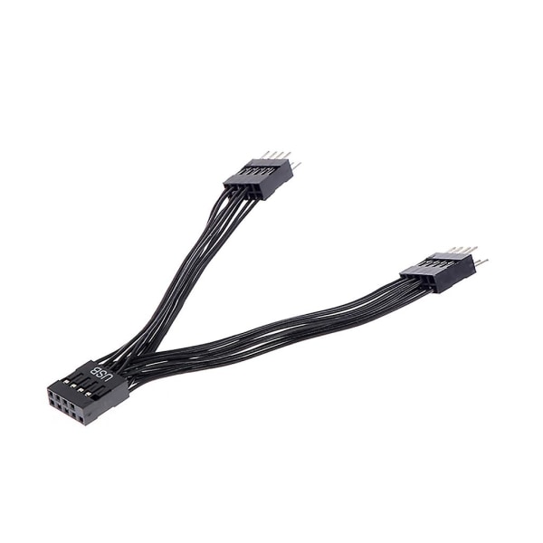 10 cm USB moderkortskabel USB header förlängningskabel 9pin 1 hona till 2 hane null none