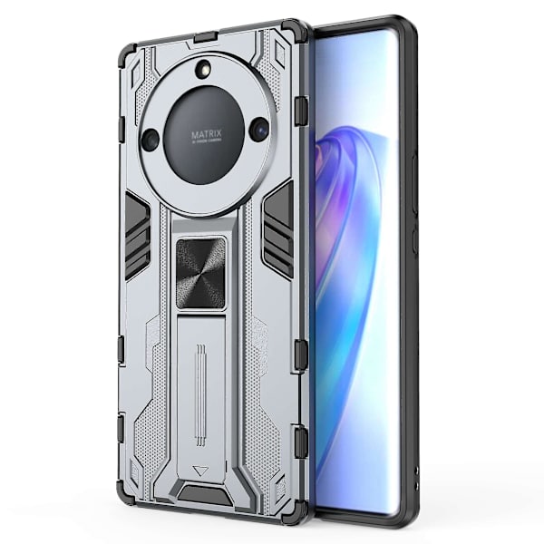 For Honor Magic 5 Lite 5g /x40 5g / X9a 5g Kickstand Phone case Dropsäkert hård PC Mjuk Tpu Hybrid Cover Grey