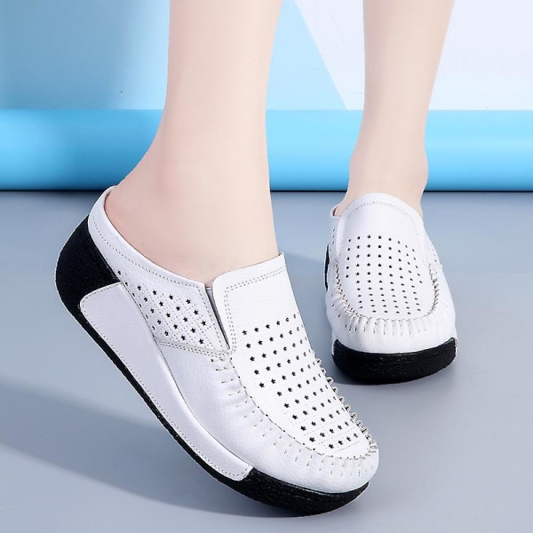 Damer Casual Mode Skor Loafer Skor Mamma Skor 3Au688 White 35