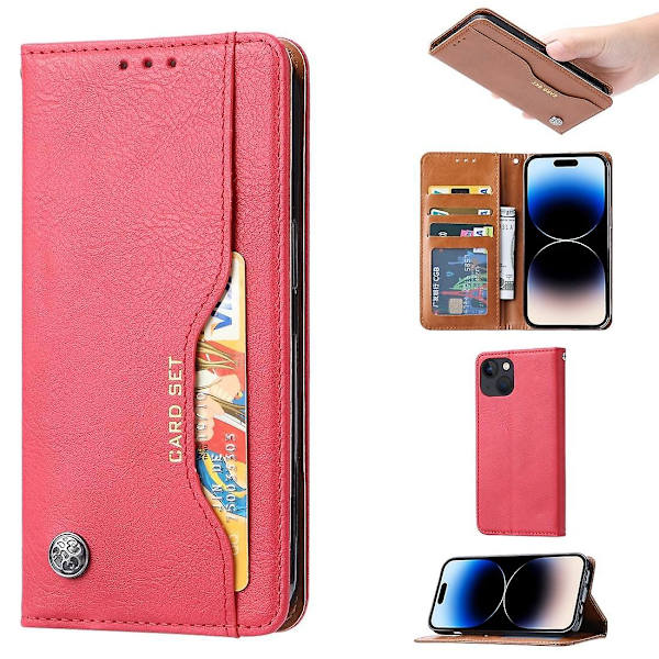 Knåda Skin Texture Case för iPhone 15 Red
