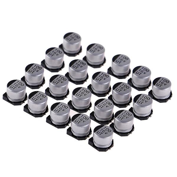 20 st Smd elektrolytiska kondensatorer med specifikationer på 6*5 Mm 16v 100uf as shown none