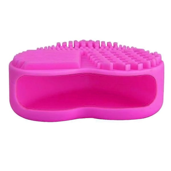 (brisand) Silikon Mode Ägg Rengöringshandske Makeup Tvättborste Scrubber Tool Cleaners Hot pink One Size