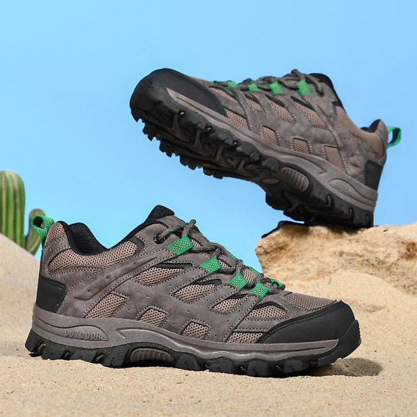 Herr Dam vandringsskor Low-Top Sneakers för Utomhus Trailing Trekking Walking 3D2388 Brown 45