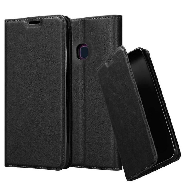 Samsung Galaxy A10e / A20e Cover Case Case - med stativfunktion och kortfack NIGHT BLACK Galaxy A10e / A20e