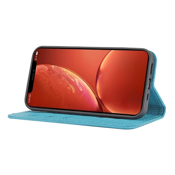 Sömnad Vävt Case För iPhone 15 Plus Blue