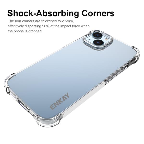 ENKAY Clear TPU Stötsäkert case för iPhone 15 null none