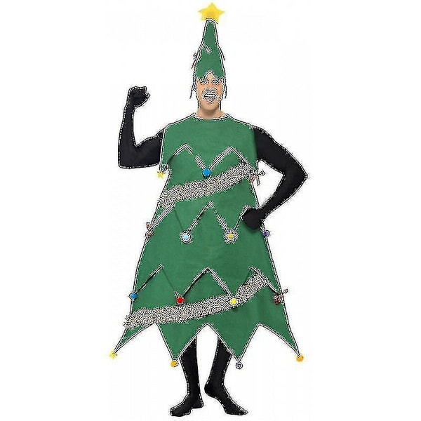 Vuxna Män Kvinnor Julgranskostym Xmas Fancy Dress Outfit Cosplay Kostymer