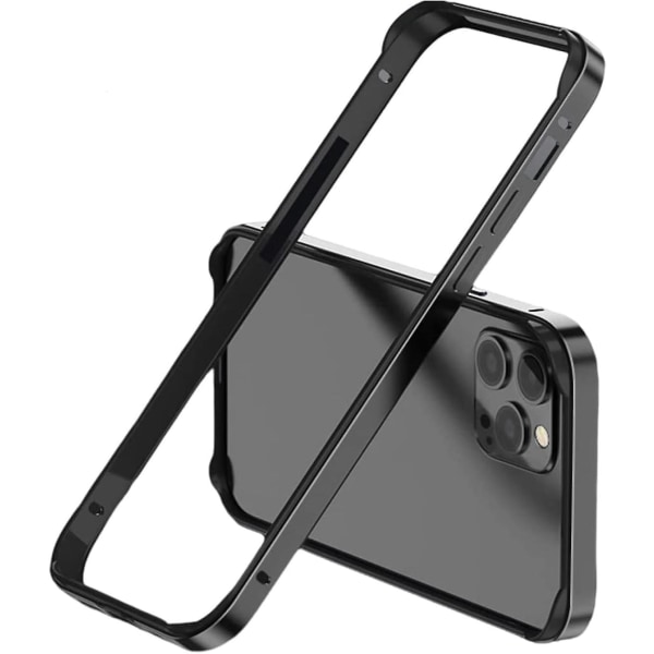 Aluminiumram Metal Bumper Slim Hard Case För Iphone 15 Pro Max, Metal Ram Armor Med Mjuk Inre Bumper Black For iPhone 15 Pro Max
