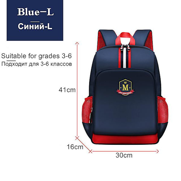 Elev Studenter Barn England Stil Ryggsäck Skolväskor För Pojkar Väska Mochila Escolar Hombre Vattentät Ryggsäck Barnväska L blue
