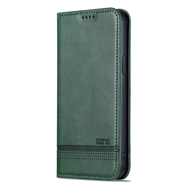 AZNS Calf PU case för iPhone 15 Dark green