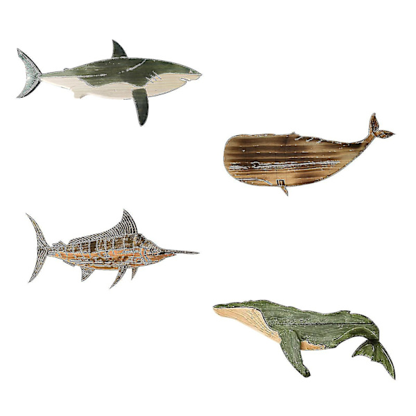 Trävalväggdekor, väggkonst Dekorativ valfisk, skulptur för valvägg Heminredning, kustnära havet Havsdjursskulptur Great White Whale