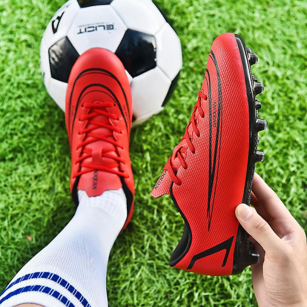 Fotbollsskor för herr Fotbollsskor med hög ankel för vuxna Grästräning Sport Skor Sneakers Yj2209-1A Red 37