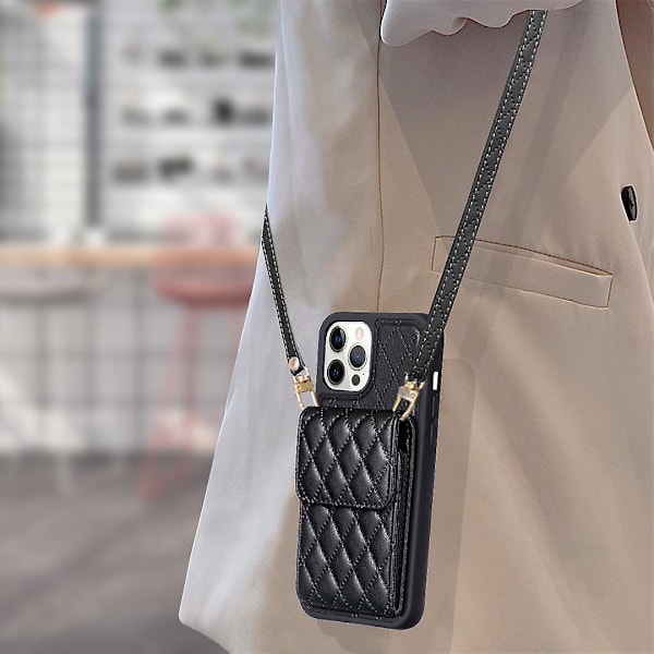 Bf22-stil case för Iphone 12 Pro Max Pu Läderbelagd Tpu Kickstand Cover Black
