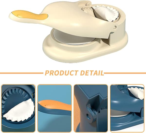 Dumpling Maker 2-i-1 Dumpling Mould, Dumpling Hud Form Manuell degpress, snabb Dumpling Maker Verktyg för hem, kök Beige