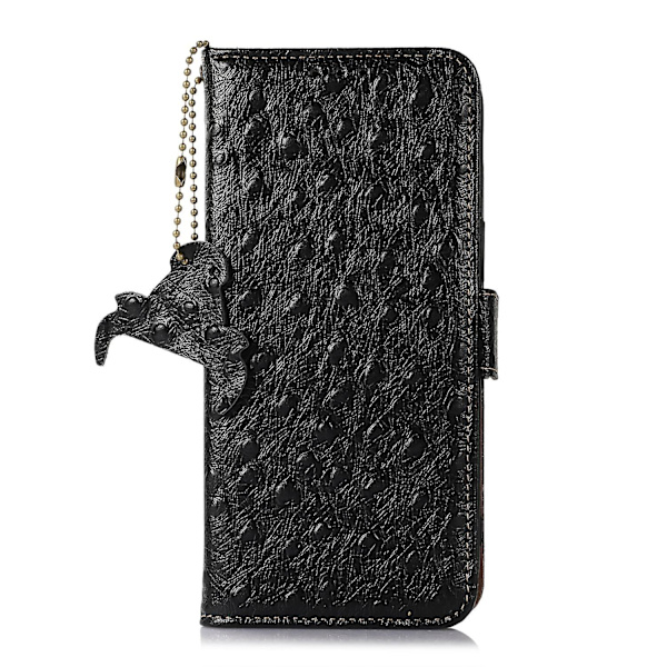 Strutsmönster RFID phone case för iPhone 15 Black