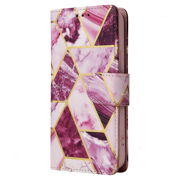 Marble Bronzing Läder Phone case för iPhone 15 Purple