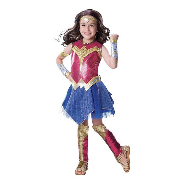 4-10 år Barn Flickor Wonder Woman Cosplay Kostym Outfit Set 7-8 Years