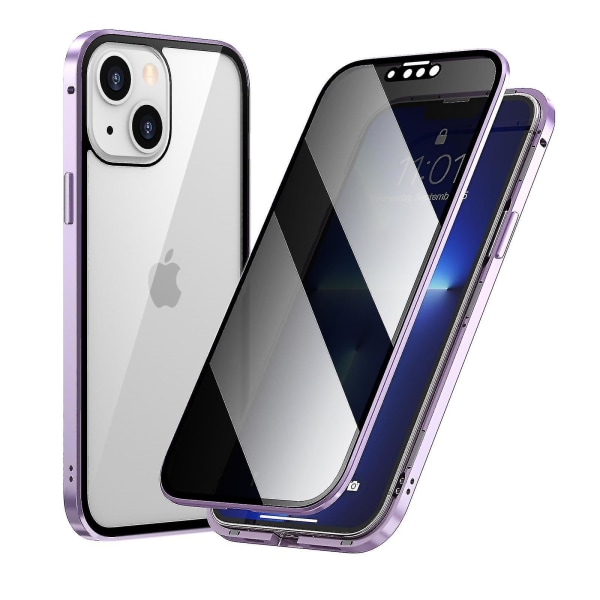 Magnetic Privacy Case Kompatibel Iphone 13 Pro Max/13 Pro/13/12 Pro Max/12, Anti Peeping Purple for iPhone 13 Pro