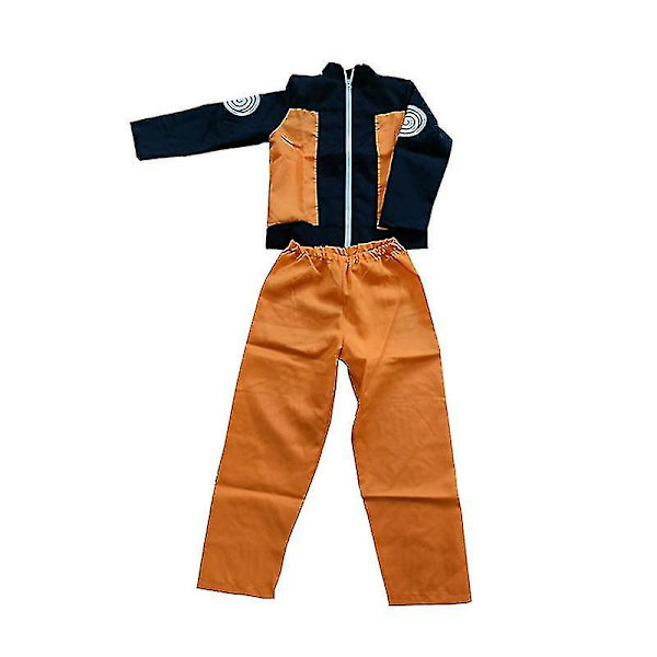 Naruto Uzumaki Barn Pojke Halloween Dress Up Anime Cosplay Costume Up Jackor Byxor Hel Se-a XL(130-140CM)