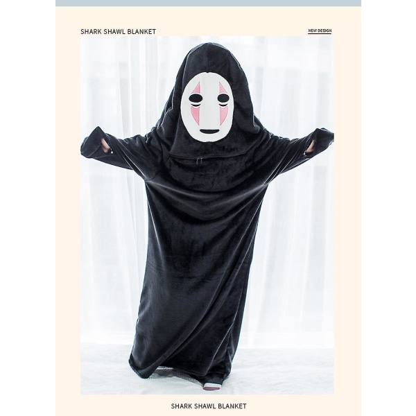 Anime Spirited Away Kigurumi Pyjamas Inget ansikte Man Plysch vinterflanell Vuxen tecknad Anime Cosplay kostym 170CM