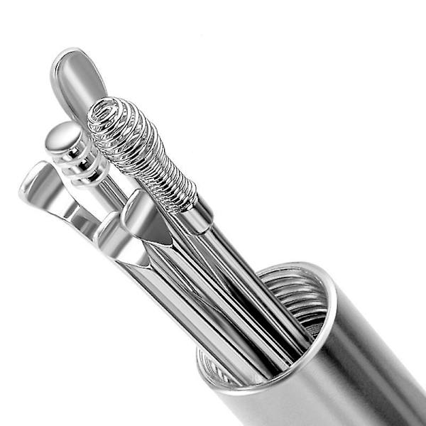6 delars set i rostfritt stål Spiral Spring Ear Pick Cleaner null none