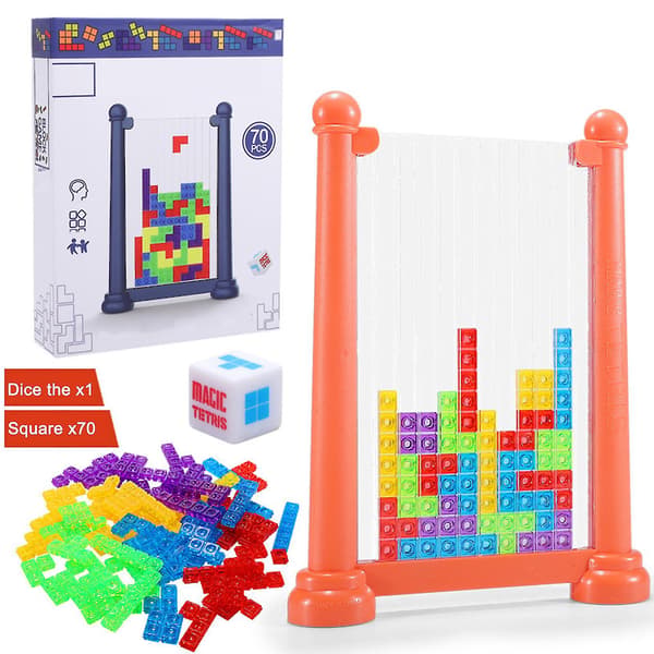 Fidget Toy Dekompression Block Pussel bordsspelbräda för barn ångestlindring Orange