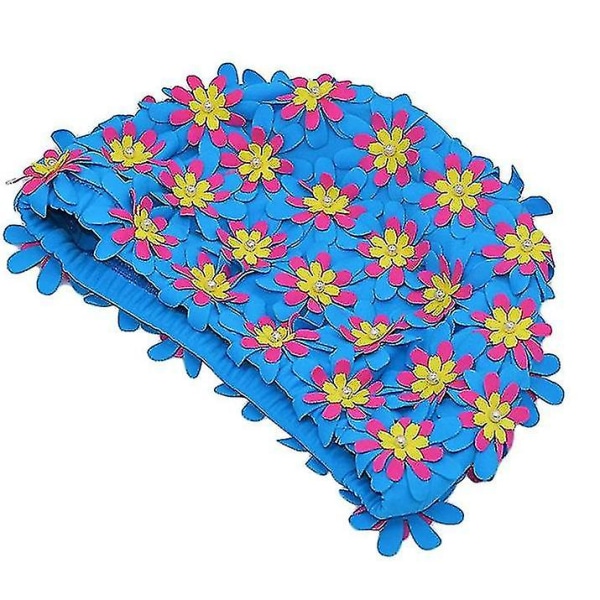 Print cap, retrostil, för kvinnor, blå