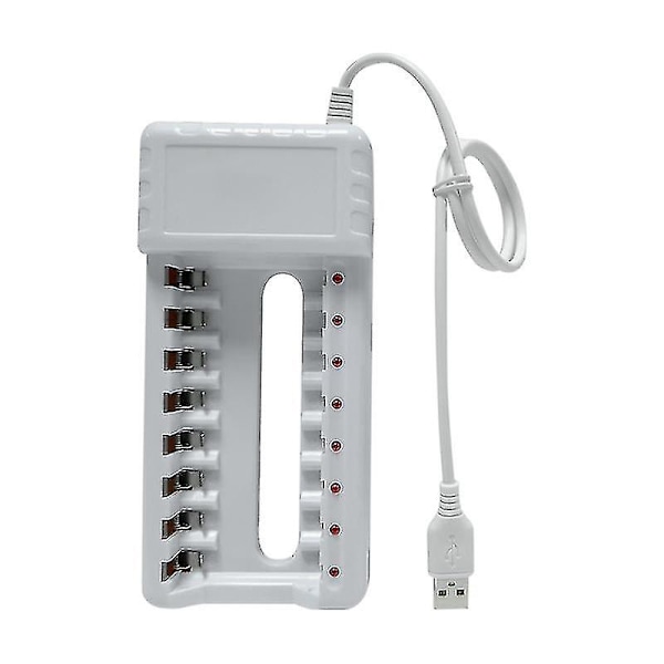 Uppladdningsbar batteriladdare USB utgång 8 platser Snabbladdning Kortslutningsskydd Lämplig för Aaa/aa batteriverktyg null none