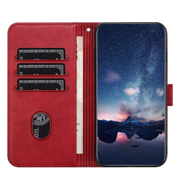 Rhombic Texture Case för iPhone 15 Red