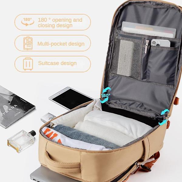 Vattentät reseryggsäck Flygplan bärbar ryggsäck Stor kapacitet Multifunktionsbagage Lättviktspassform 17 tums bärbar dator 17.3inch gray