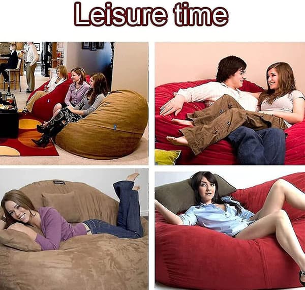 Lazy Sofa Bean Bag Bean Bag Cover Stol Kudde Black 150*75CM