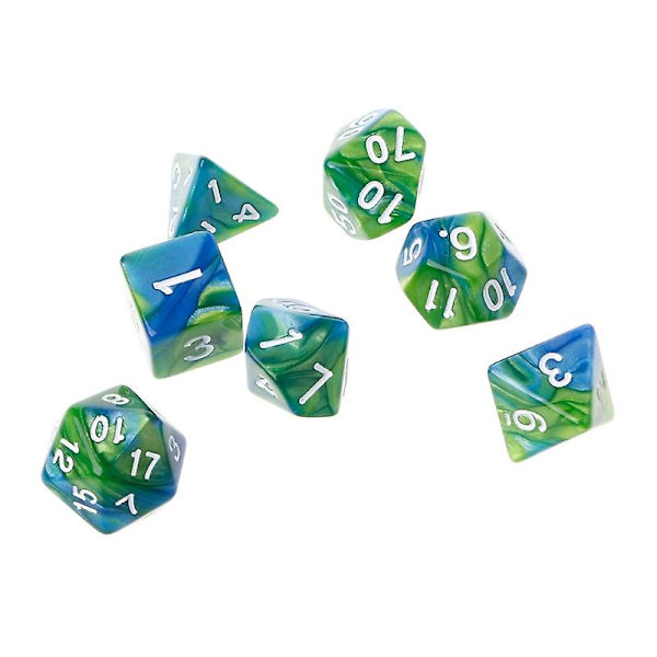 7 st akryl polyedriska tärningar för Trpg Brädspel D4-d20 5