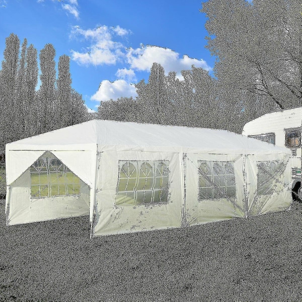 10\"x30\" Utomhusfest Bröllop Tält Baldakin Heavy Duty Gazebo Paviljong 8 Sidovägg Op3936wh null none